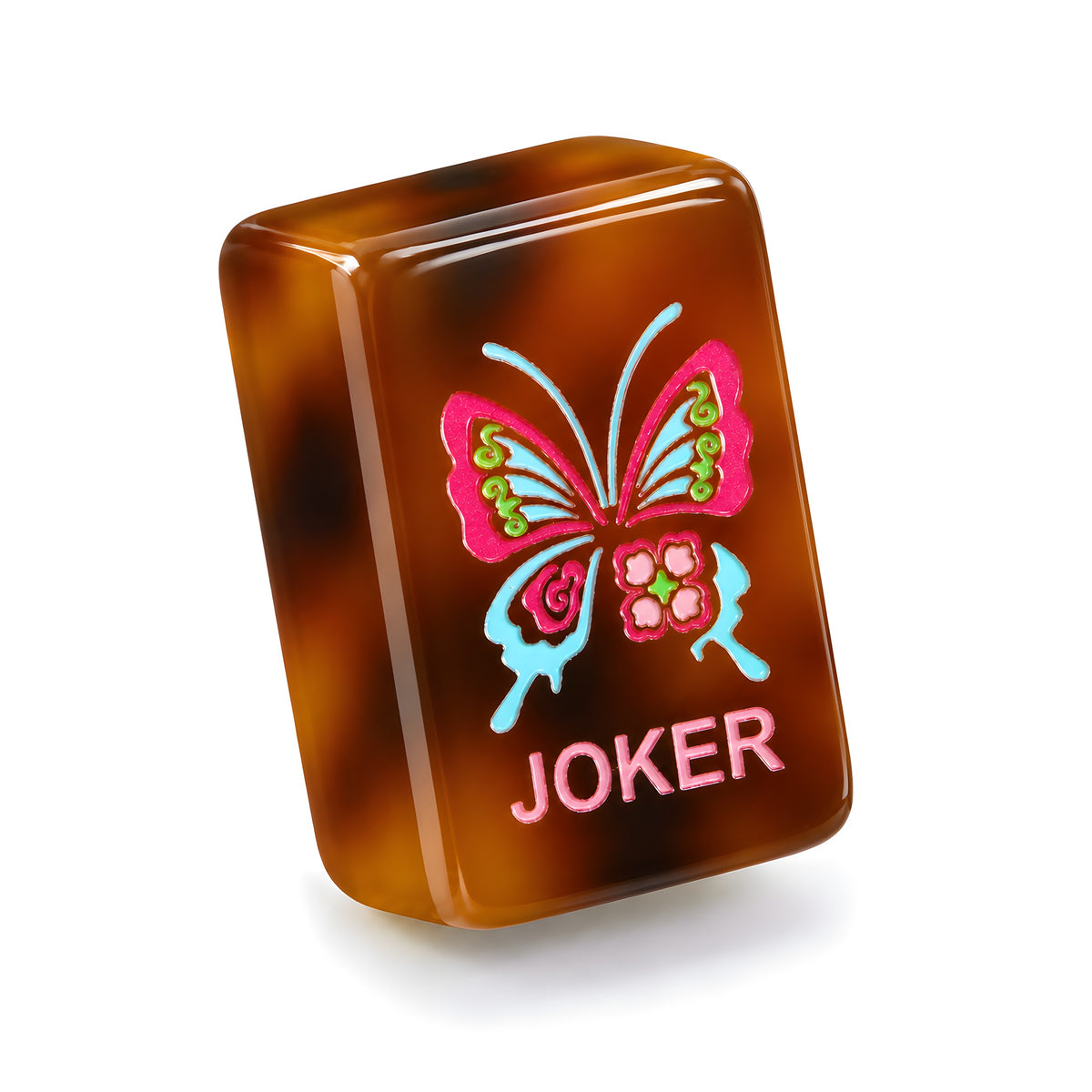 Single Amber mahjong tile, front