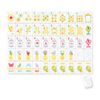 Gilded Crane American mahjong tiles, one of each tile laid out in a grid