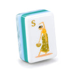 Single Lotus Pond mahjong tile showing the South wind dancer and the white and aqua layered edge