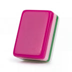Single Palm Beach Pink mahjong tile from the back, showing the deep magenta back