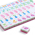 Palm Beach Pink mahjong tiles in angled rows with the koi goldfish jokers in front