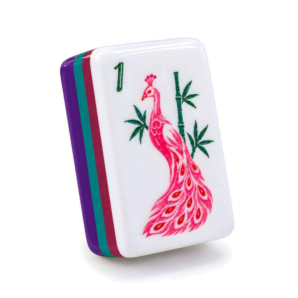 Single Plum Blossom mahjong tile, front