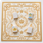Princess Pearl mahjong tiles on a gold and marble crown mat