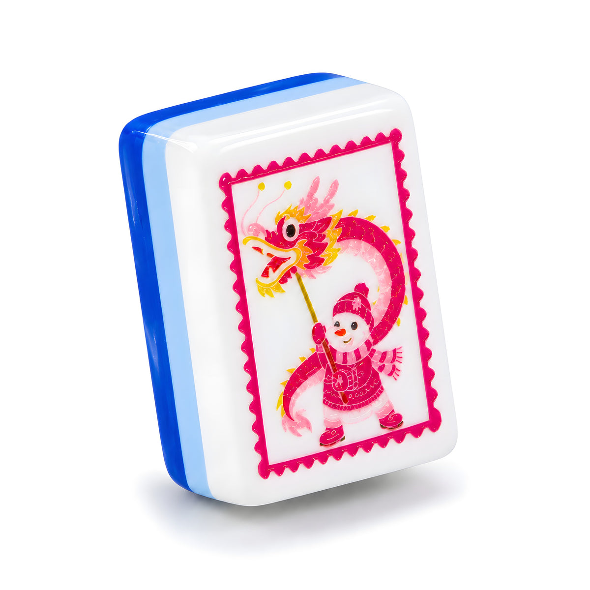 Single Snow Day mahjong tile, front